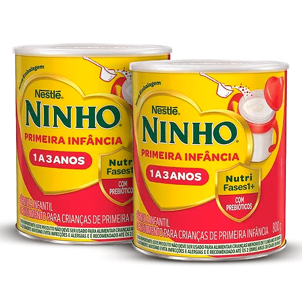 Ninho Primeira Infância Fórmula Infantil 2 Latas 800g Nestlé LEITE NINHO 800G 1+PREBIO LATA