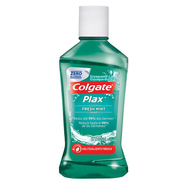 Enxaguante Antisséptico Bucal Colgate Plax Fresh Mint Sem Álcool com60ml