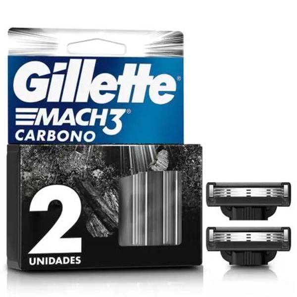 Carga Para Aparelho De Barbear Gillette Mach3 Carbono 2 Unidades