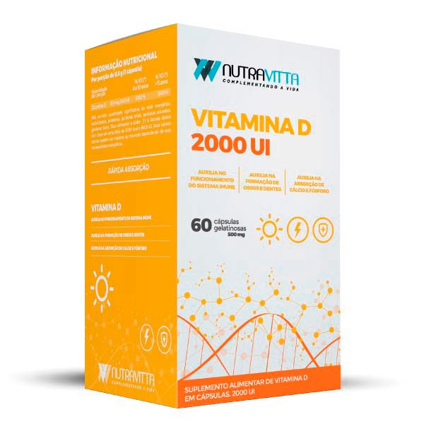 Nutravitta Vitamina D 2000UI 60 Cápsulas Sorocaps NUTRA VITTA VITAMINA