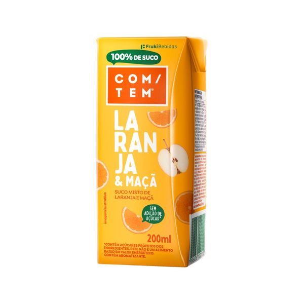 Suco Com/Tem Laranja 200ml SUCO COM/TEM 200ML 100% LARANJA&MACA